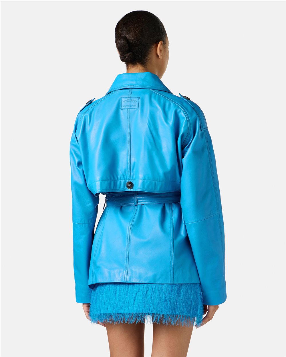Costas Casaco Curto de Leather Coat