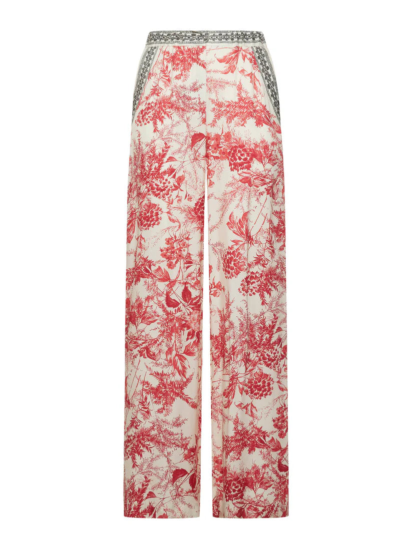 Wide-leg trousers in flower