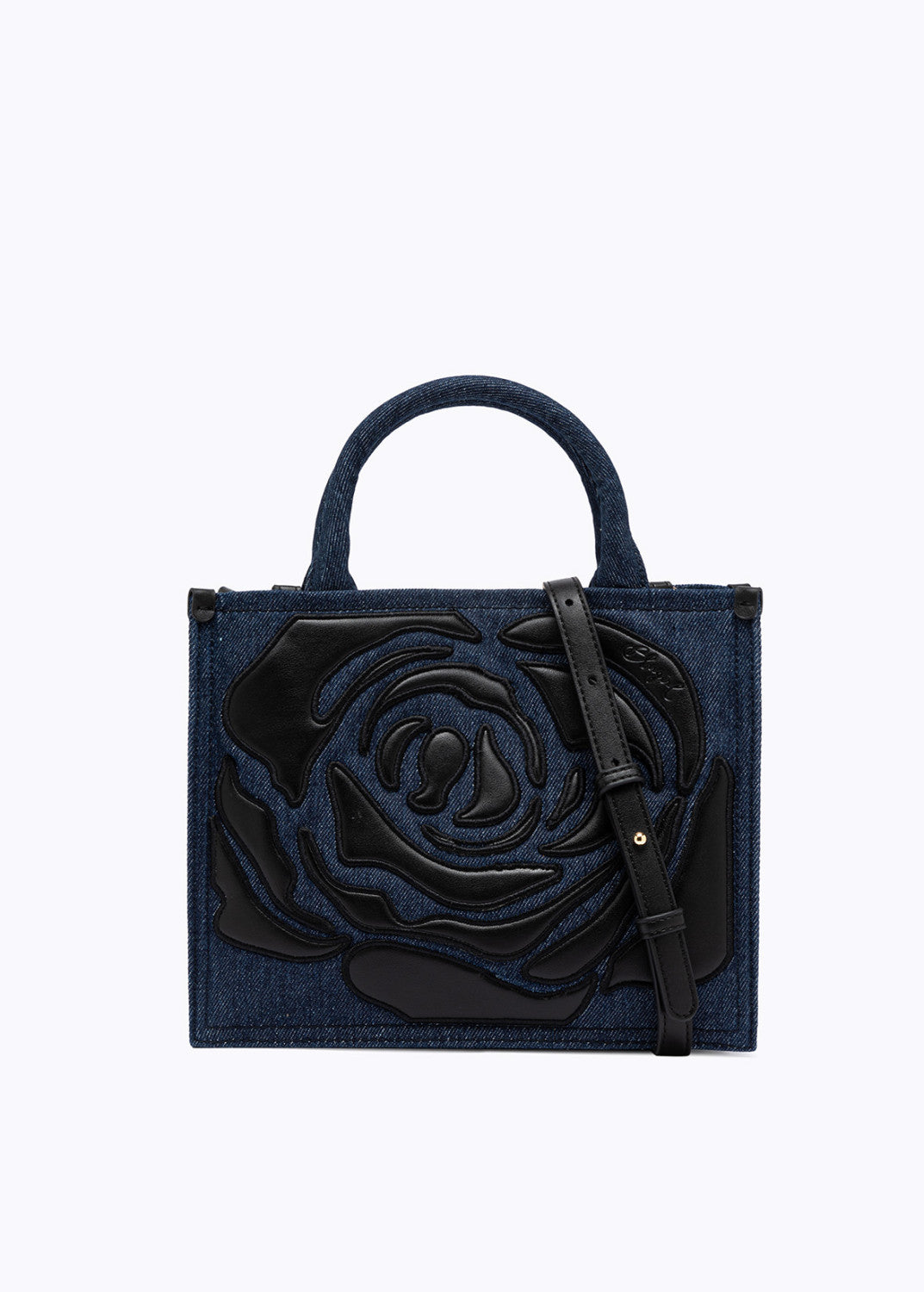 DENIM BAG WITH ROSE