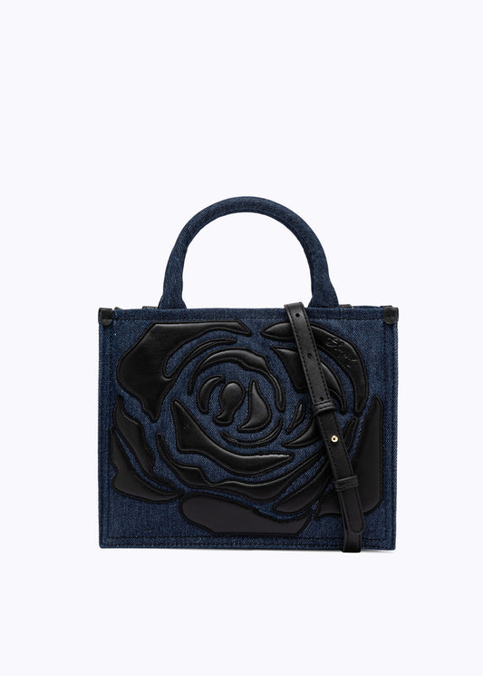 DENIM BAG WITH ROSE