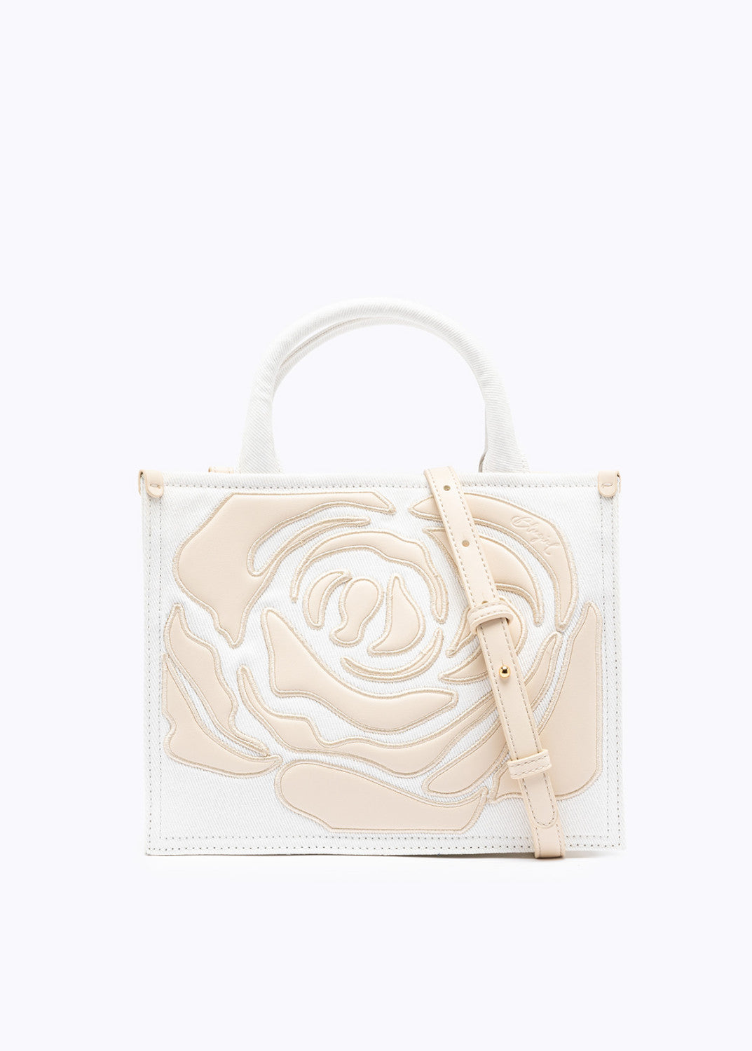 DENIM BAG WITH ROSE