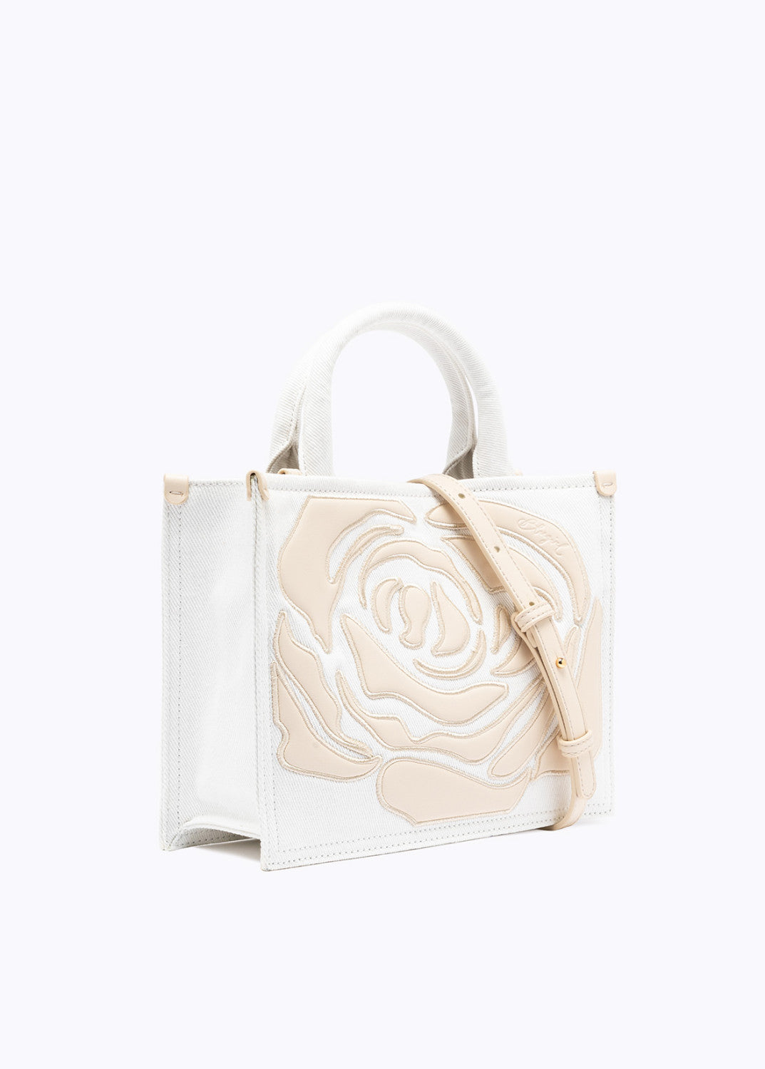 DENIM BAG WITH ROSE