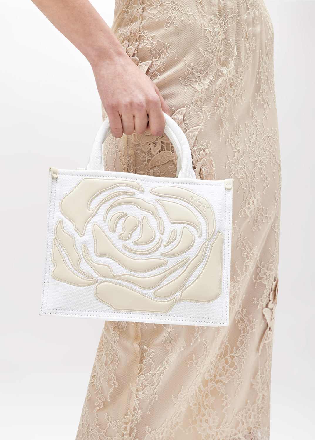 DENIM BAG WITH ROSE