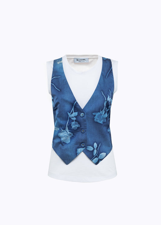 Vest-Effect Jersey T-shirt